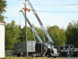 Unloading of 45,000 lb Transformer